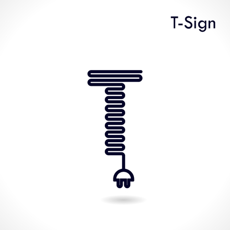 Creative T-letter icon abstract logo design vector template.Creative T-alphabet vector design.Business and education creative logotype symbol.Vector illustrationのイラスト素材