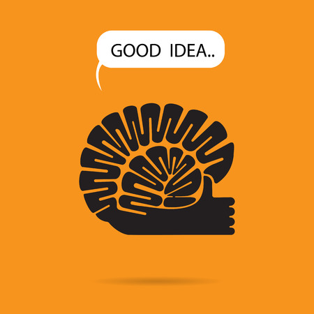 Brain and hand vector design.のイラスト素材