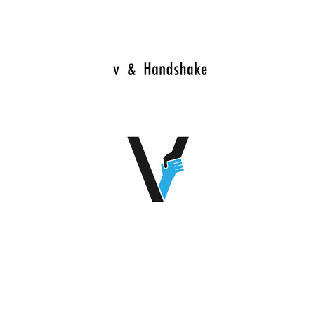 Creative V- letter icon abstract logo design vector template.Business offer,partnership icon.Corporate business and industrial logotype symbol.Vector illustrationのイラスト素材