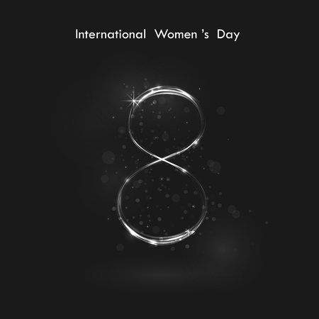 Creative 8 March logo vector design with international women's day.Women's day symbol.Minimalistic design for international women's day concept.Vector illustrationのイラスト素材