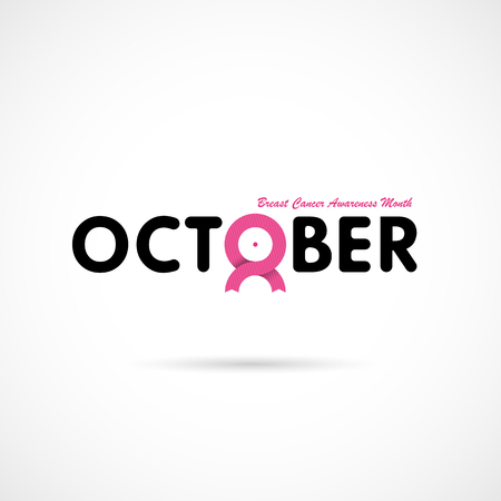 Breast Cancer October Awareness Month Campaign Background.Women health vector design.Breast cancer awareness logo design.Breast cancer awareness month icon.Realistic pink ribbon.Pink care logo.Vector illustrationのイラスト素材