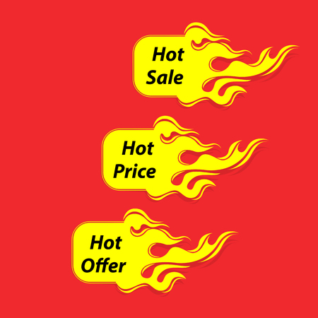 Hot Sale banner.Hot Price banner.Hot Offer banner.Vector illustration.のイラスト素材