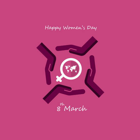 Creative 8 March logo vector design with international women's day icon.のイラスト素材