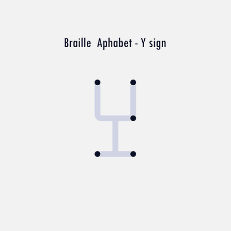 Creative english version of Braille alphabet design element.Braille alphabet letters.Classic emblem.Elegant dynamic alphabet letters.Flat web design icon.Vector illustration.のイラスト素材