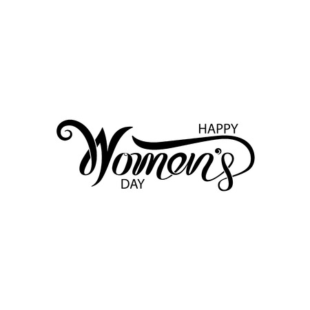 Pink Happy Women's Day Typographical Design Elements.のイラスト素材