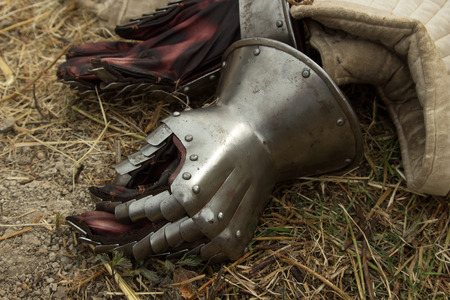 Glove Knight during the reconstruction of the battleの写真素材