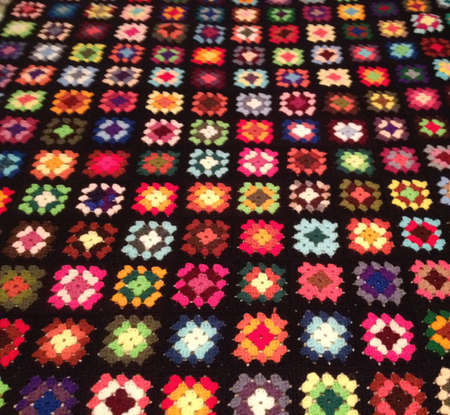 Handmade Granny Square Afghanの写真素材