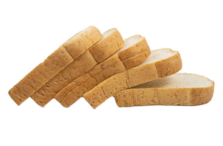 Whole wheat bread on a white background.の写真素材