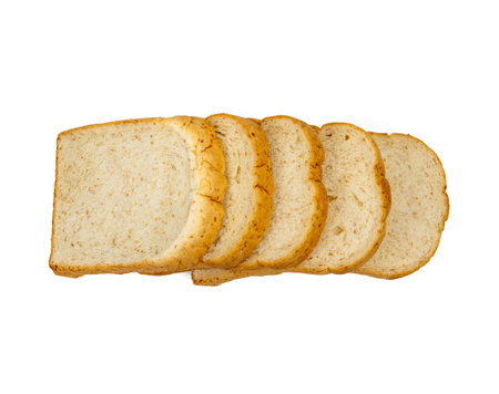 Whole wheat bread on a white background.の写真素材