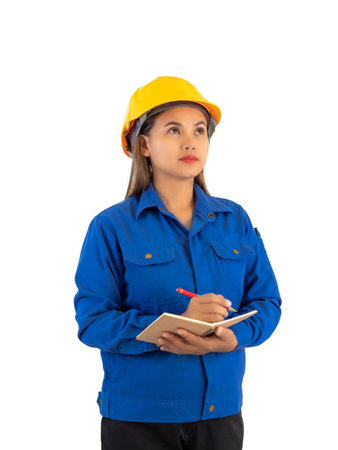 asian engineer women in industry inspection.の写真素材