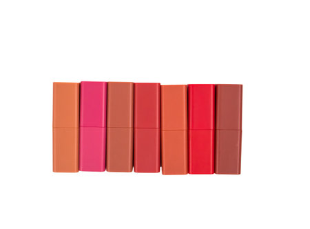Colorful lipsticks on Makeup tableの写真素材
