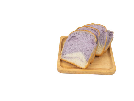 Homemade bread making from purple sweet potato.
