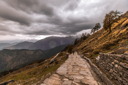 landscape of tungnath trekの写真素材