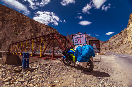 Bike Rider Way to Kaza Spiti Valleyのeditorial素材