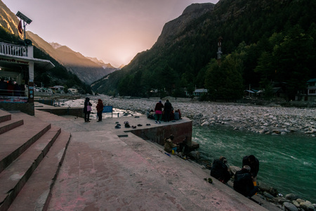 Sunrise at Gangotri Temple Ghat - Uttrakhand