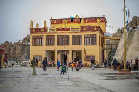 Spiti, Himachal Pradesh, India - March 24, 2019 : Photo of Dhankar monastery in himalayas