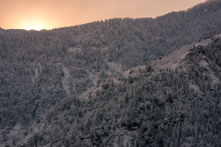 Majestic winter landscape in himalayas - Himachal, India