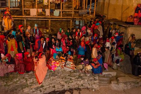 Kullu, Himachal Pradesh, India - December 07, 2018 : Photo of program nati dance in himalaya - Indiaのeditorial素材