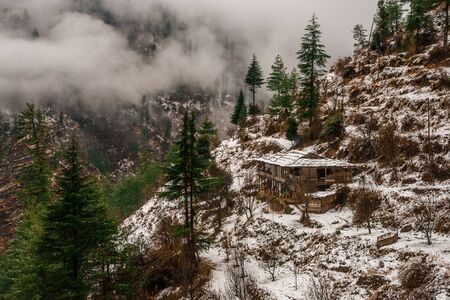 Photo of snow covered landscape in himalyasのeditorial素材
