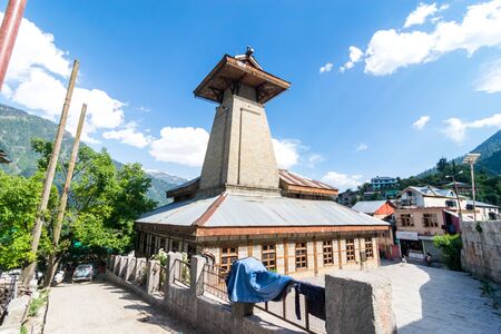 Manali, Himachal Pradesh, India - May 30, 2019 : Temple in Himalayas -のeditorial素材