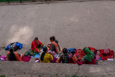 Manali, Himachal Pradesh, India - May 07, 2019 : Local people in van vihar national park in himalayas -のeditorial素材