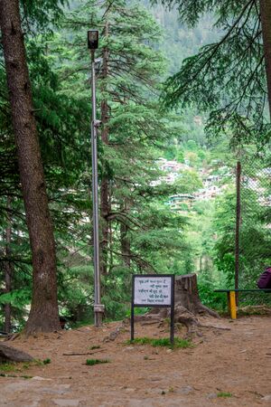 Manali, Himachal Pradesh, India - May 07, 2019 : Tourist enjoying in van vihar national park in himalayasのeditorial素材