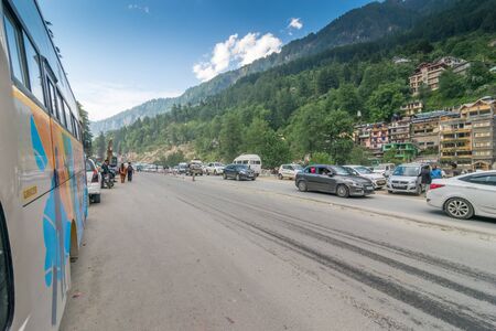 Kullu, Himachal Pradesh, India - May 29, 2019 : Road in himalayas -のeditorial素材