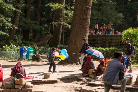 Manali, Himachal Pradesh, India - May 27, 2019 : Local Seller at Hidimda Devi Temple in Manali, Himachal Pradesh, Indiaのeditorial素材