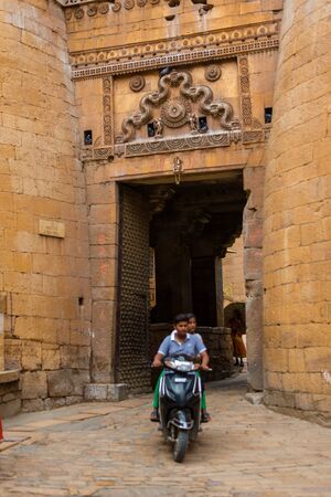 Jaisalmer, Rajasthan, India - July 29, 2019 : Vehicle in Jaisalmer Fort. Indiaのeditorial素材