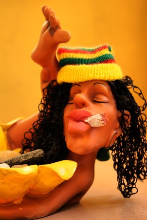 fun figure of jamacian personの写真素材