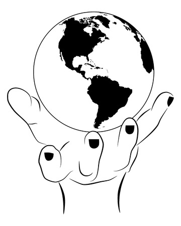 picture of hand holding earthのイラスト素材