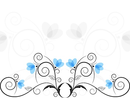   picture of black and blue floral bizarre backgroundのイラスト素材
