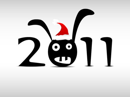 New Year's Eve greeting card with rabbitのイラスト素材