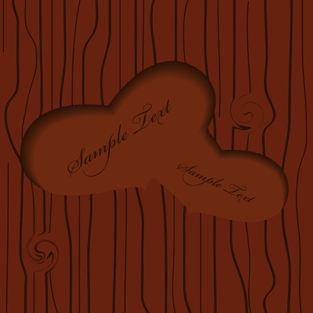 Vector picture with tree and 2 hearts cut out のイラスト素材