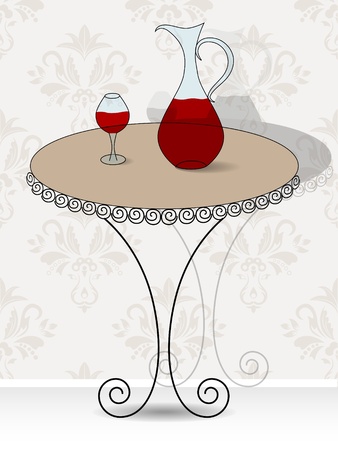 Vector abstract picture of wine on tableのイラスト素材