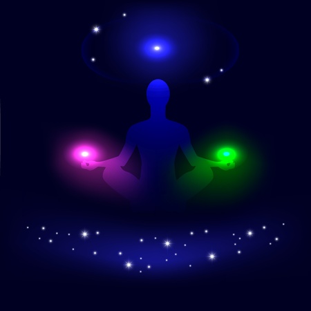 picture with yoga personのイラスト素材