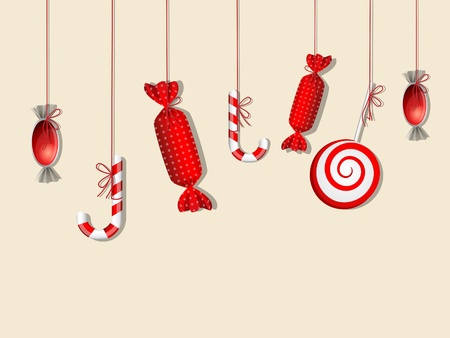 Vector picture with different red candiesのイラスト素材