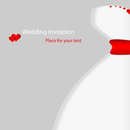 Vector picture with white wedding dressのイラスト素材