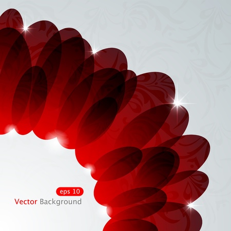 Vector abstract background with red flowerのイラスト素材