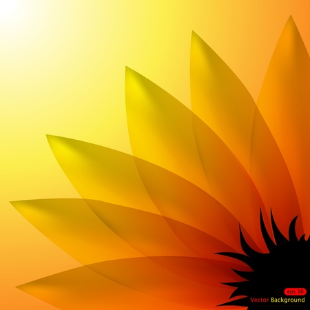 Vector abstract background with sunflowerのイラスト素材
