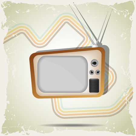 grunge background with retro tvのイラスト素材