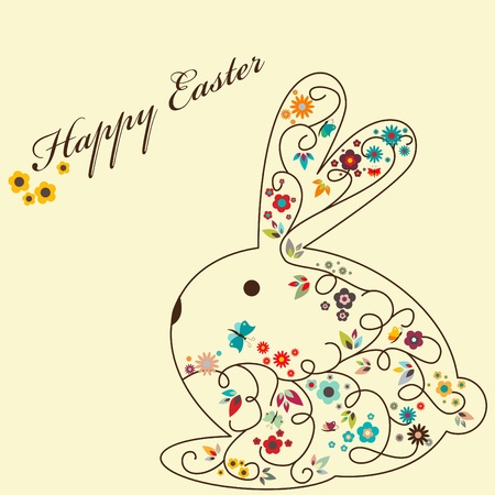Vector floral greeting card for Easterのイラスト素材