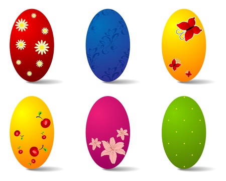 set of different Easter eggsのイラスト素材