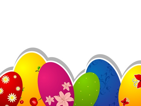 Easter greeting card with eggsのイラスト素材