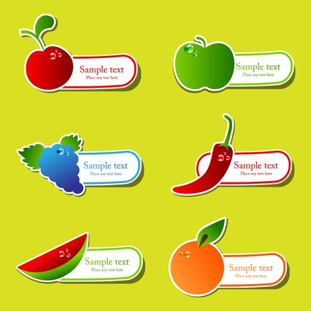 fruit sticker setのイラスト素材