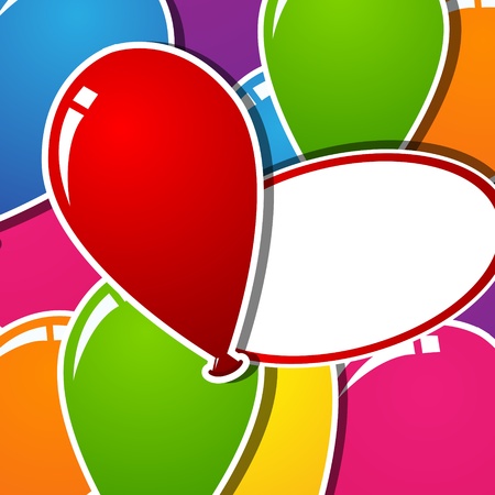 Picture with different balloon stickersのイラスト素材