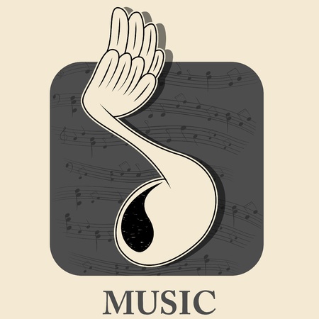 Vector musical background with noteのイラスト素材