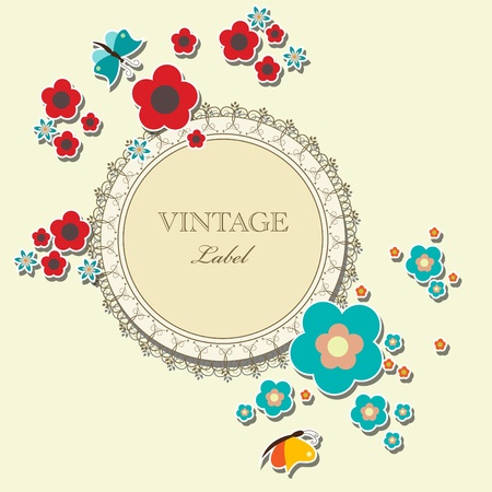 Vector floral elegant frameのイラスト素材