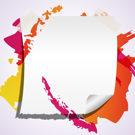 picture with paper on the wallのイラスト素材