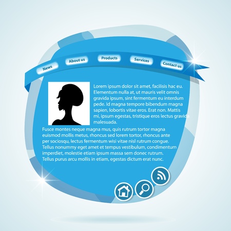 blue website templateのイラスト素材